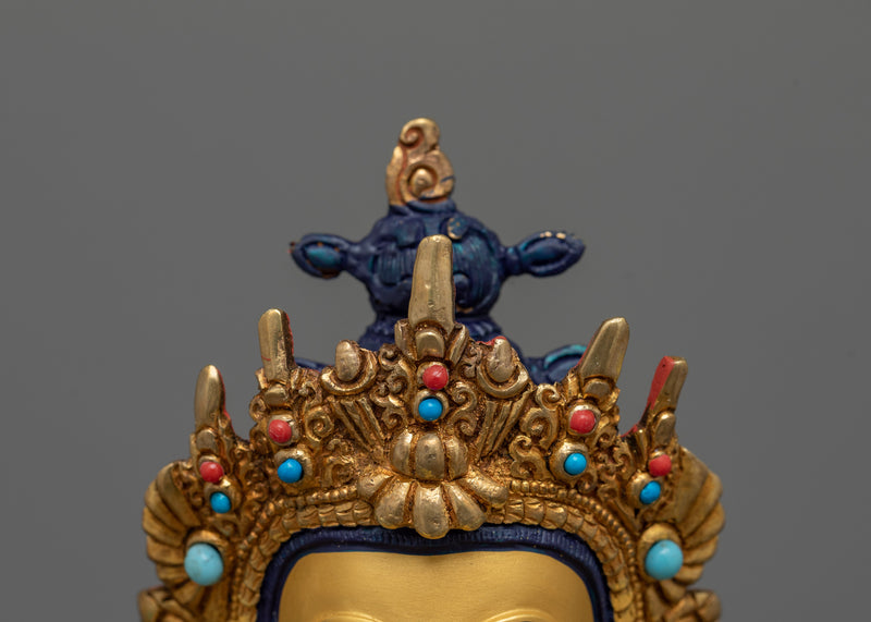 Maitreya Buddha of The Future | 24K Gold Gilded Along With Embedded Gemstone