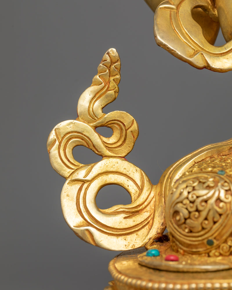 24K Gold Gilded Chenrezig For The Shrine | Compassionate Deity Avalokiteshvara