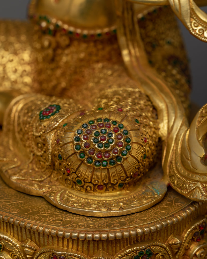 Gold-Gilded Green Tara 47cm Figure | Radiant Symbol of Compassionate Action