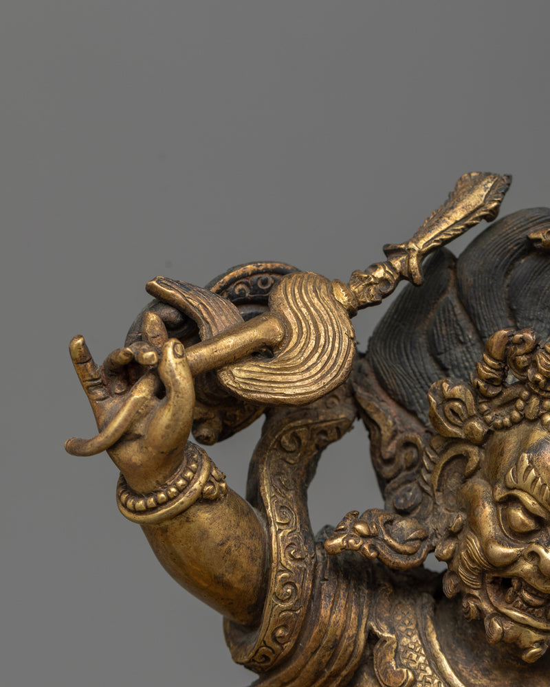 Female Mahakala Palden Lhamo Antique Statue | A Fierce Protector in Tibetan Tradition