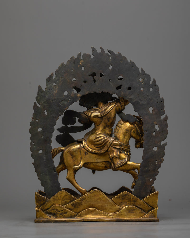 Female Mahakala Palden Lhamo Antique Statue | A Fierce Protector in Tibetan Tradition