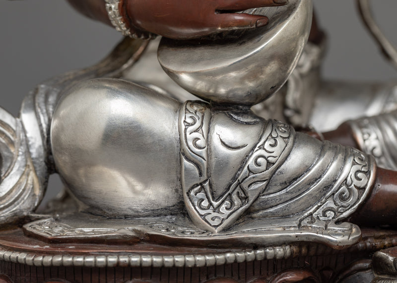 Shri Saraswati Silver-Plated Statue | Icon of Wisdom and Artistry