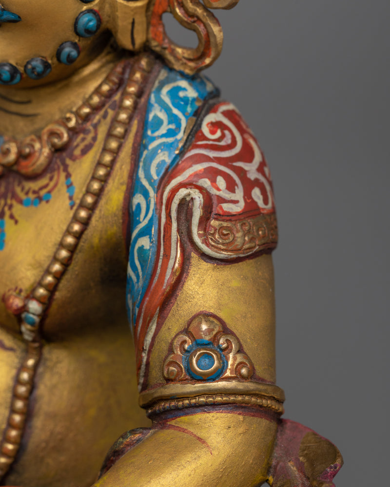 Dzambhala Antique Colorful Statue | Embodiment of Prosperity and Generosity