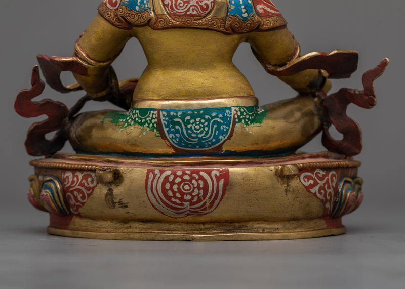 Dzambhala Antique Colorful Statue | Embodiment of Prosperity and Generosity