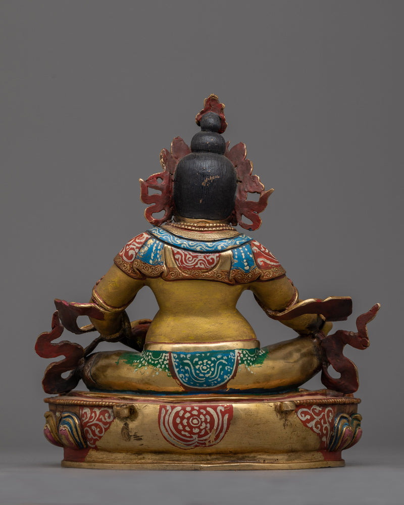 Dzambhala Antique Colorful Statue | Embodiment of Prosperity and Generosity