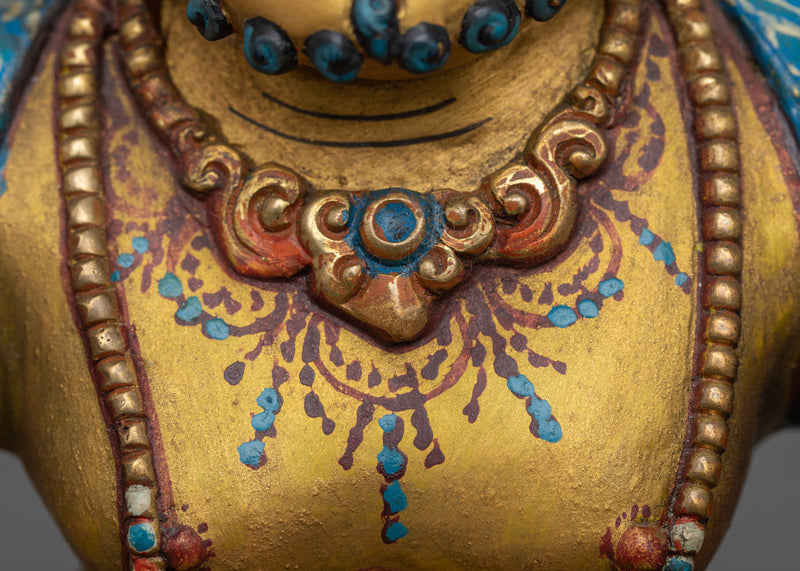 Dzambhala Antique Colorful Statue | Embodiment of Prosperity and Generosity