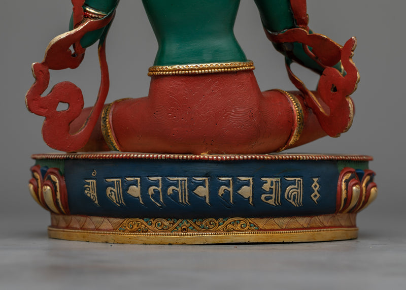 Handmade Green Tara Statue for The Shrine | Explore the Beauty of Vajrayana Artistry