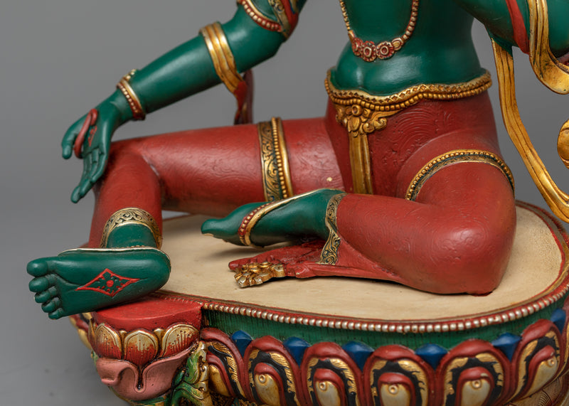 Handmade Green Tara Statue for The Shrine | Explore the Beauty of Vajrayana Artistry