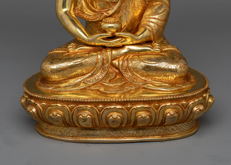 24K Gold Gilded Amitabha Buddha Figurine For The Shrine | The Buddha of Infinite Light