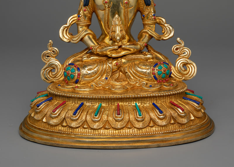 Handcrafted Vajrayana Buddhist Art |  "Amitayus" Symbol of Infinite Life