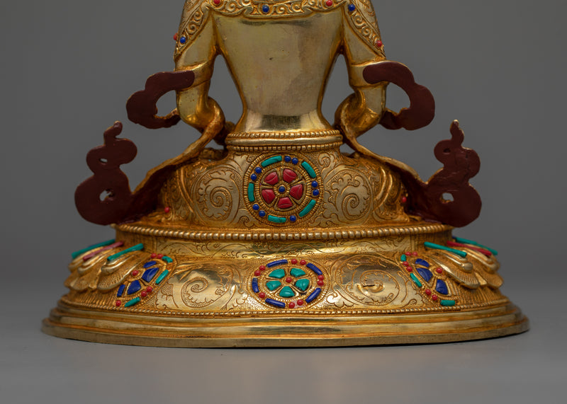 Handcrafted Vajrayana Buddhist Art |  "Amitayus" Symbol of Infinite Life