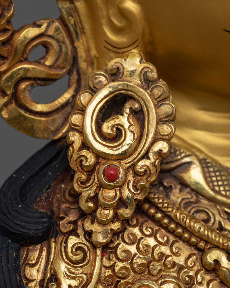 Exquisite Tantric Guru Rinpoche Gold-Gilded Statue | A Majestic Work of Art