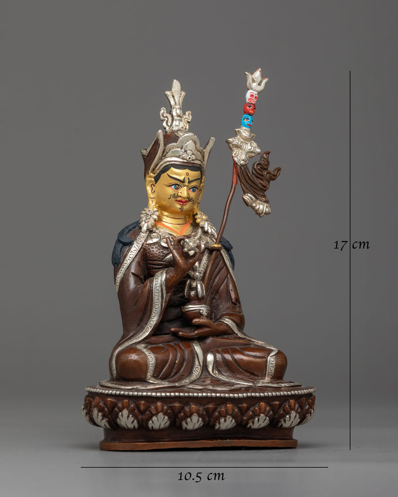 Guru Rinpoche 17cm Oxidized Statue | Enlightened Master of Tibetan Buddhism