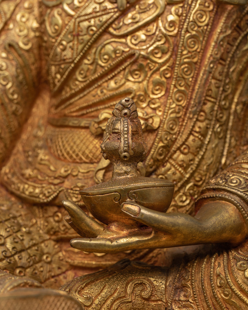 Gold-Gilded Tantra Guru Rinpoche Statue | Protector of Wisdom