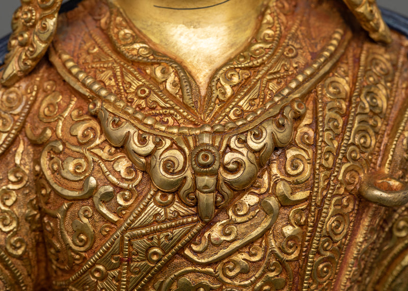 Gold-Gilded Tantra Guru Rinpoche Statue | Protector of Wisdom