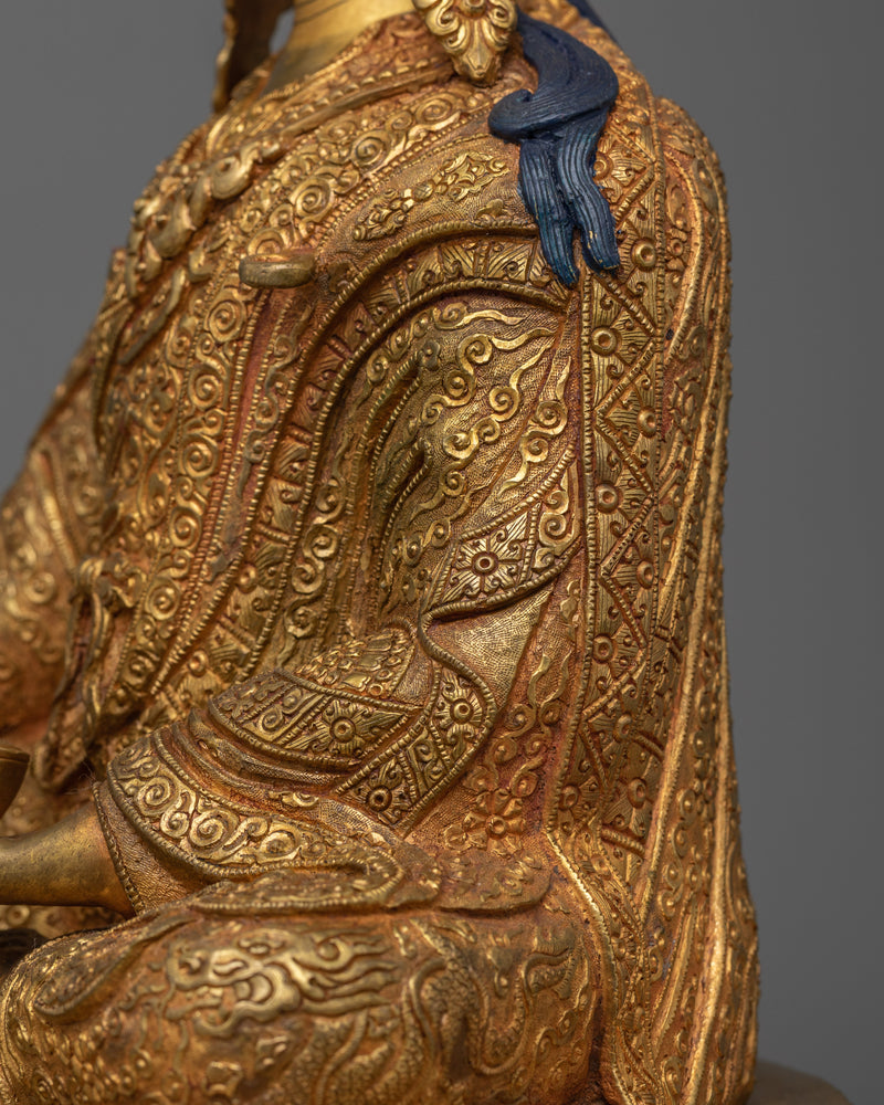 Gold-Gilded Tantra Guru Rinpoche Statue | Protector of Wisdom