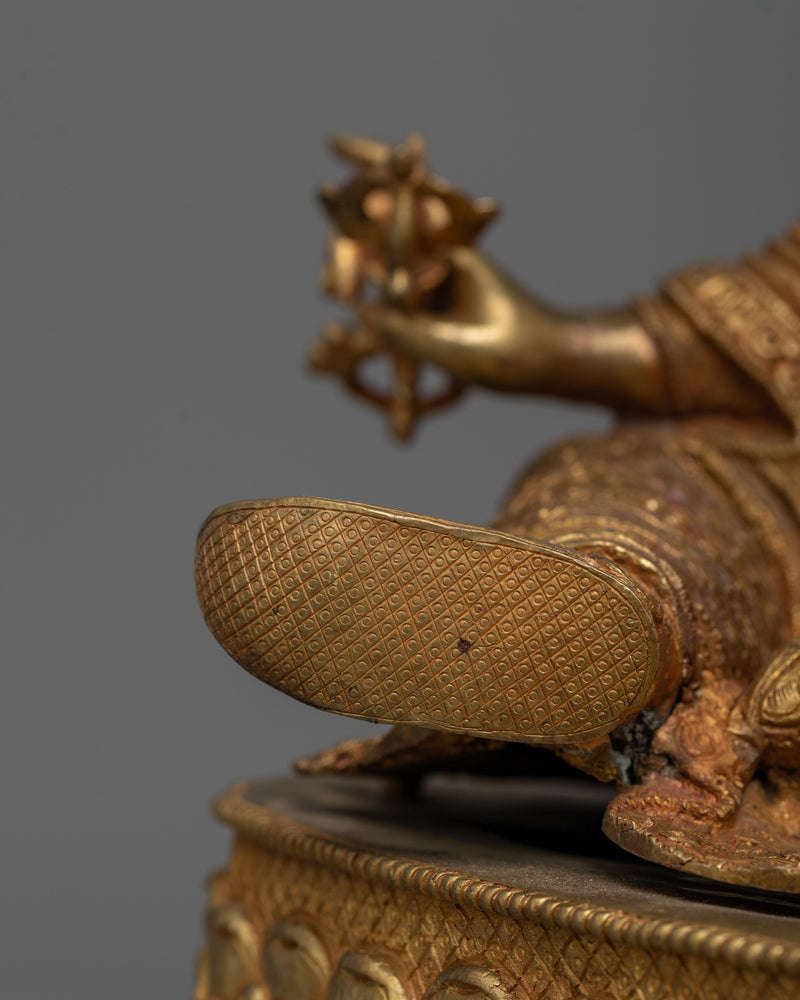 Gold-Gilded Tantra Guru Rinpoche Statue | Protector of Wisdom