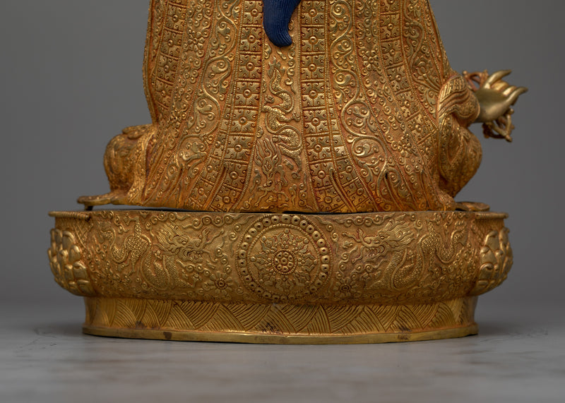 Gold-Gilded Tantra Guru Rinpoche Statue | Protector of Wisdom