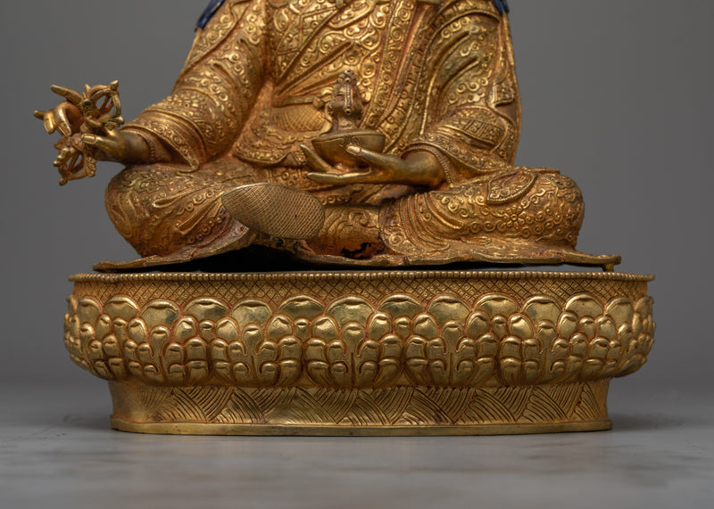 Gold-Gilded Tantra Guru Rinpoche Statue | Protector of Wisdom