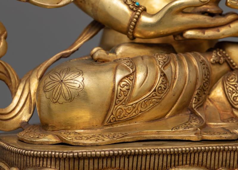 Gold-Gilded Amitayus Figure | Symbol of Infinite Life and Compassion