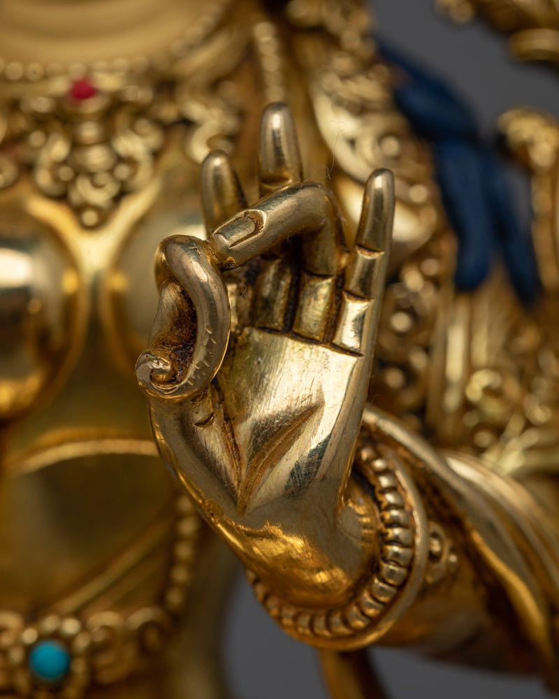 Green Tara 23cm Gold-Gilded Statue | Embodiment of Compassion