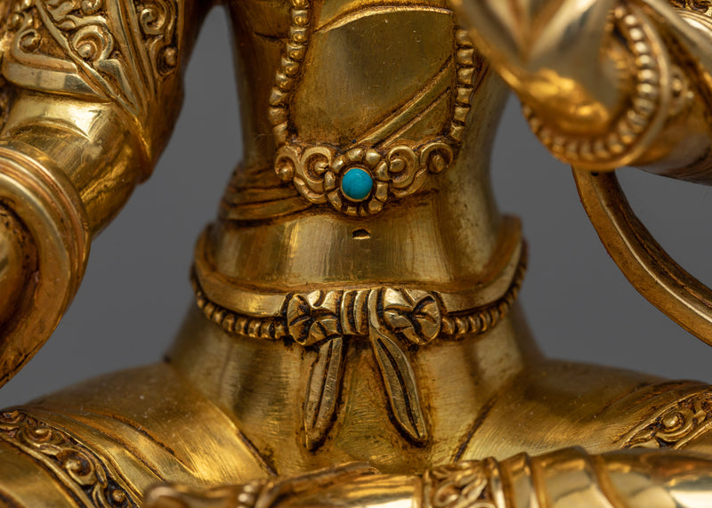 Green Tara 23cm Gold-Gilded Statue | Embodiment of Compassion