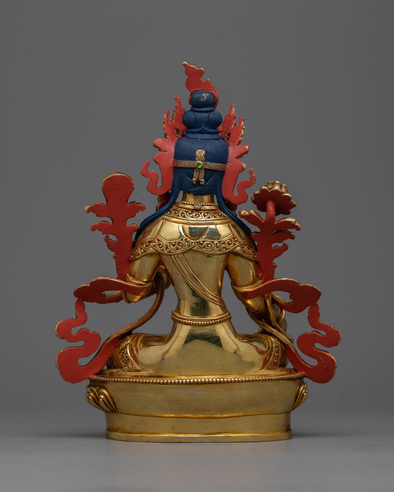 Green Tara 23cm Gold-Gilded Statue | Embodiment of Compassion