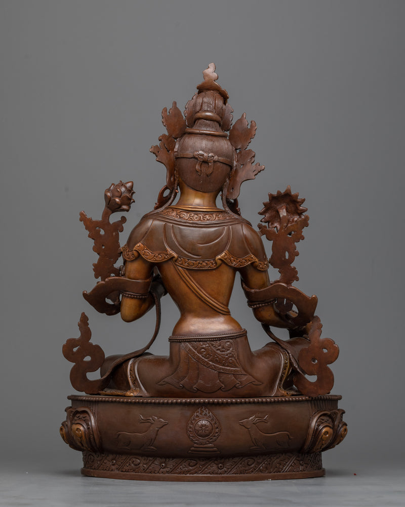 Green Tara Beautiful Oxidized Statue | Embodiment of Compassion