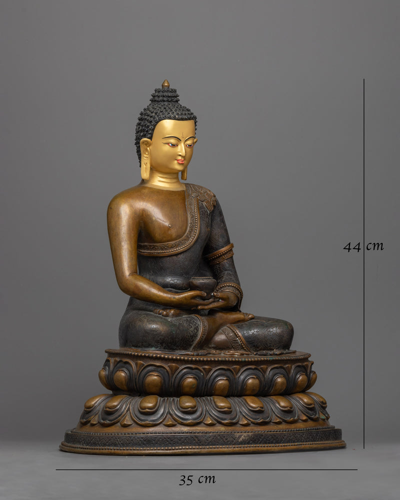 Amitabha Buddha Dark Oxidized Statue | Emblem of Infinite Light