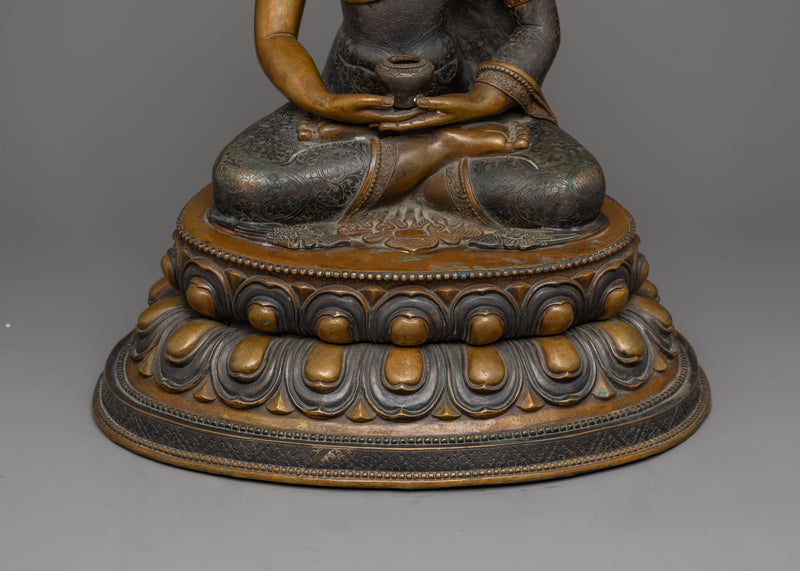 Amitabha Buddha Dark Oxidized Statue | Emblem of Infinite Light