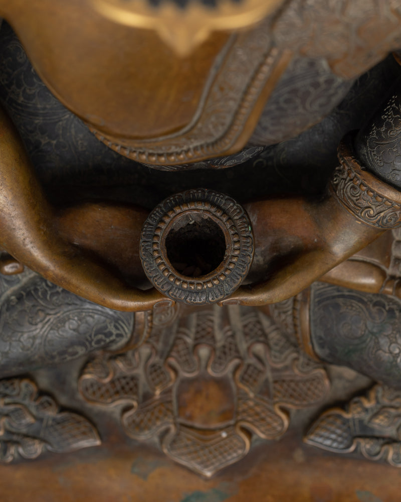 Amitabha Buddha Dark Oxidized Statue | Emblem of Infinite Light