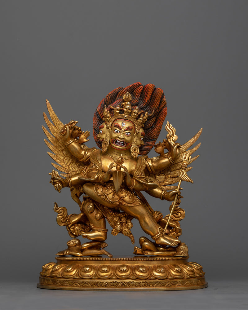 Gold Gilded Buddhist Statue |  Authentic Handmade Statue of Vajrakumara