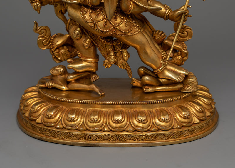 Gold Gilded Buddhist Statue |  Authentic Handmade Statue of Vajrakumara