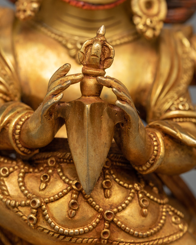 Gold Gilded Buddhist Statue |  Authentic Handmade Statue of Vajrakumara