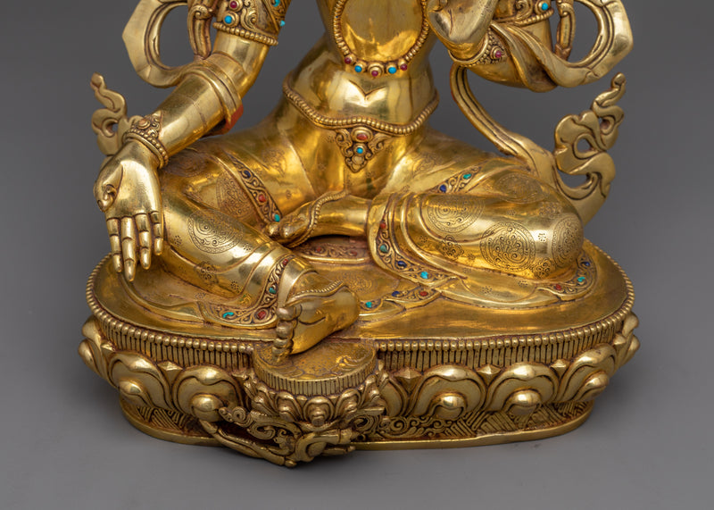 Serene Green Tara Statue | Embodiment of Compassion and Serenity