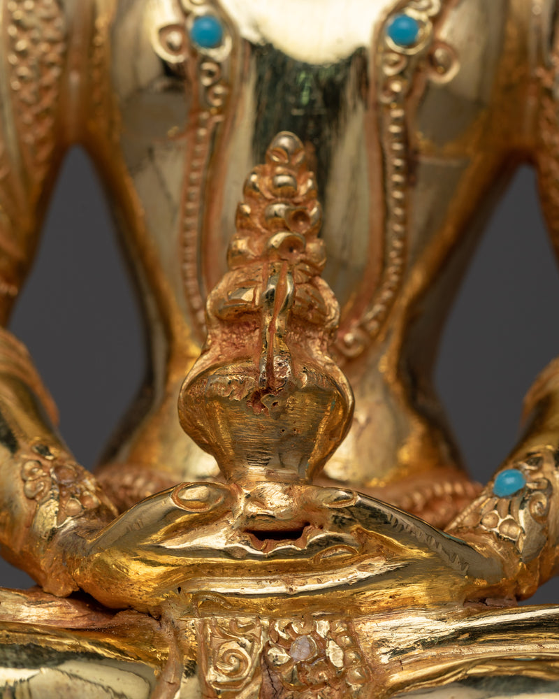 Gold Gilded Amitayus Statue | A Luminous Symbol of Longevity and Spiritual Insight