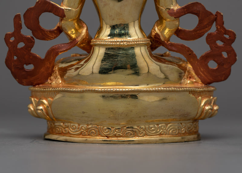 Gold Gilded Amitayus Statue | A Luminous Symbol of Longevity and Spiritual Insight