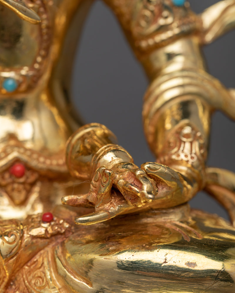 Vajrasattva Gold-Gilded Figure | Embodiment of Purity and Enlightenment