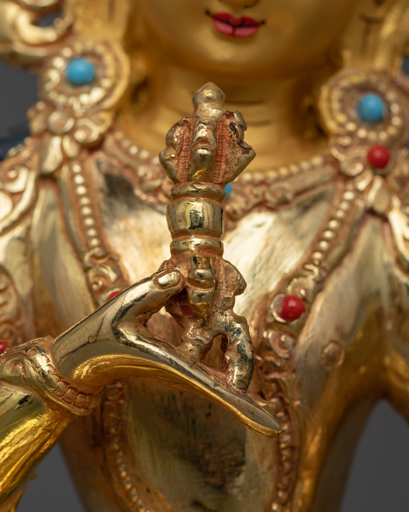 Vajrasattva Gold-Gilded Figure | Embodiment of Purity and Enlightenment