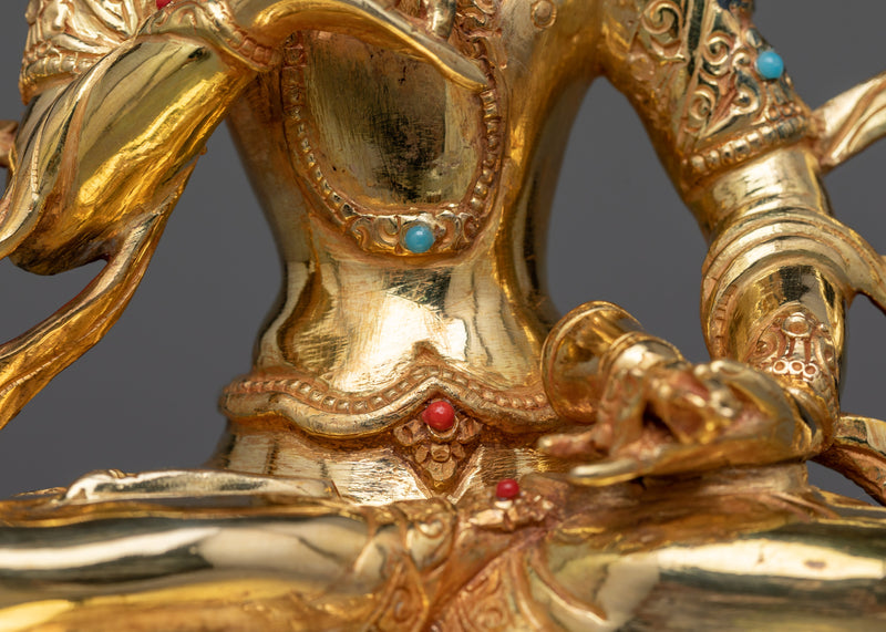 Vajrasattva Gold-Gilded Figure | Embodiment of Purity and Enlightenment