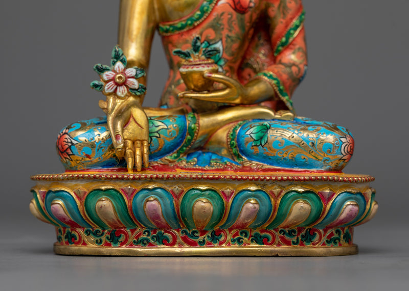 Medicine Buddha Multi-Colorful Statue | Embodiment of Healing and Compassion