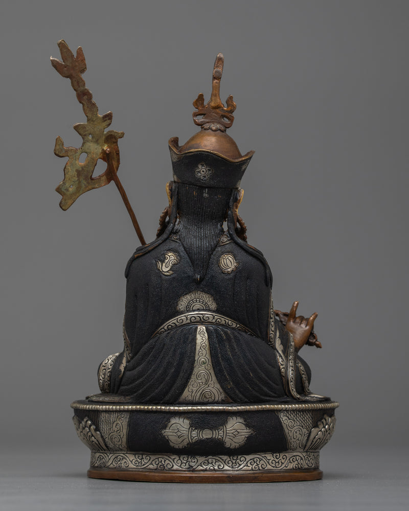 Guru Rinpoche Oxidized Silver-Plated Statue | Embodiment of Enlightened Wisdom