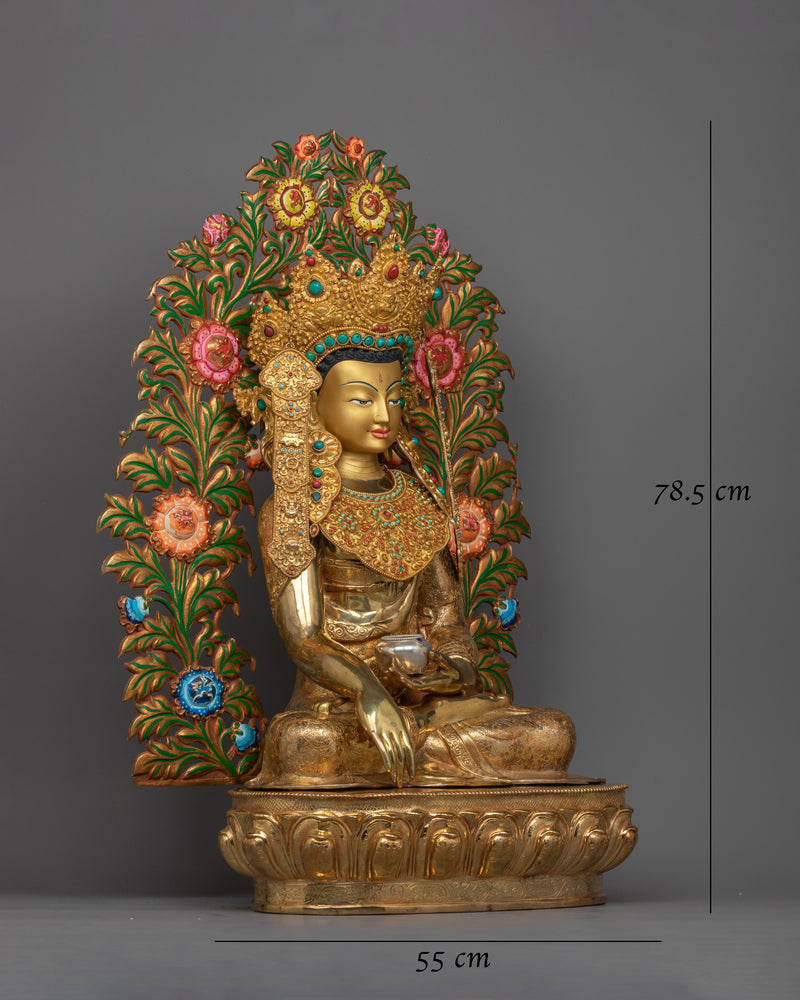 Crown Shakyamuni Buddhah Gold-Gilded Statue | Embodiment of Enlightenment