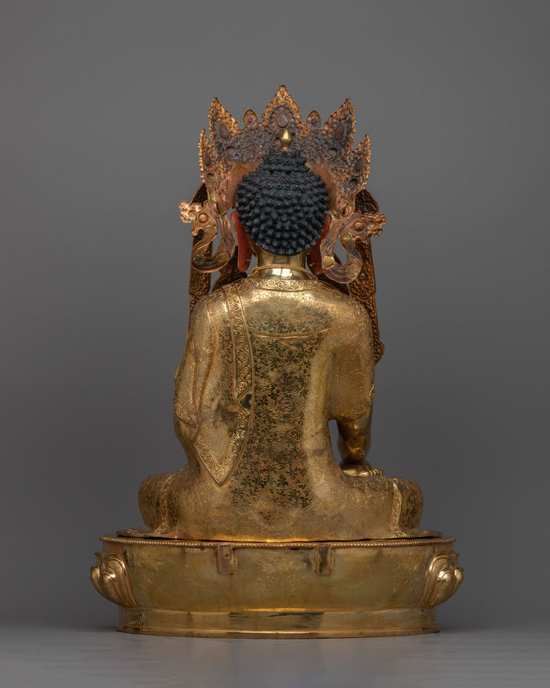 Crown Shakyamuni Buddhah Gold-Gilded Statue | Embodiment of Enlightenment