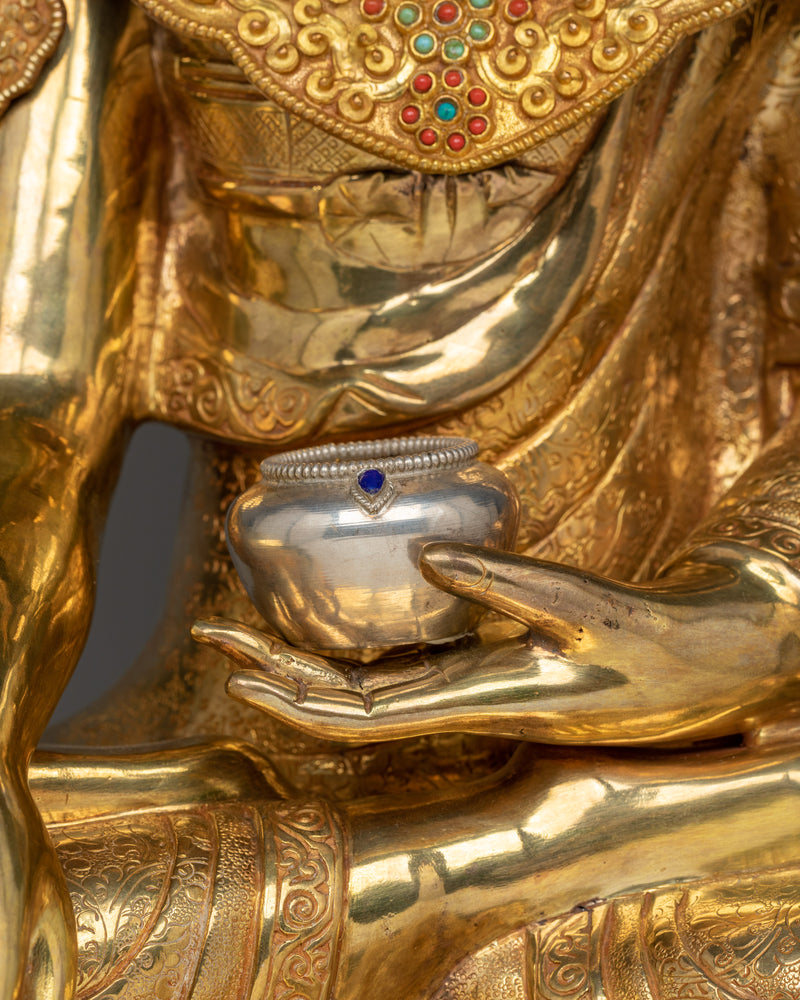 Crown Shakyamuni Buddhah Gold-Gilded Statue | Embodiment of Enlightenment