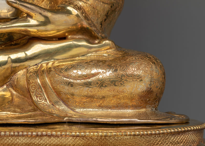 Crown Shakyamuni Buddhah Gold-Gilded Statue | Embodiment of Enlightenment