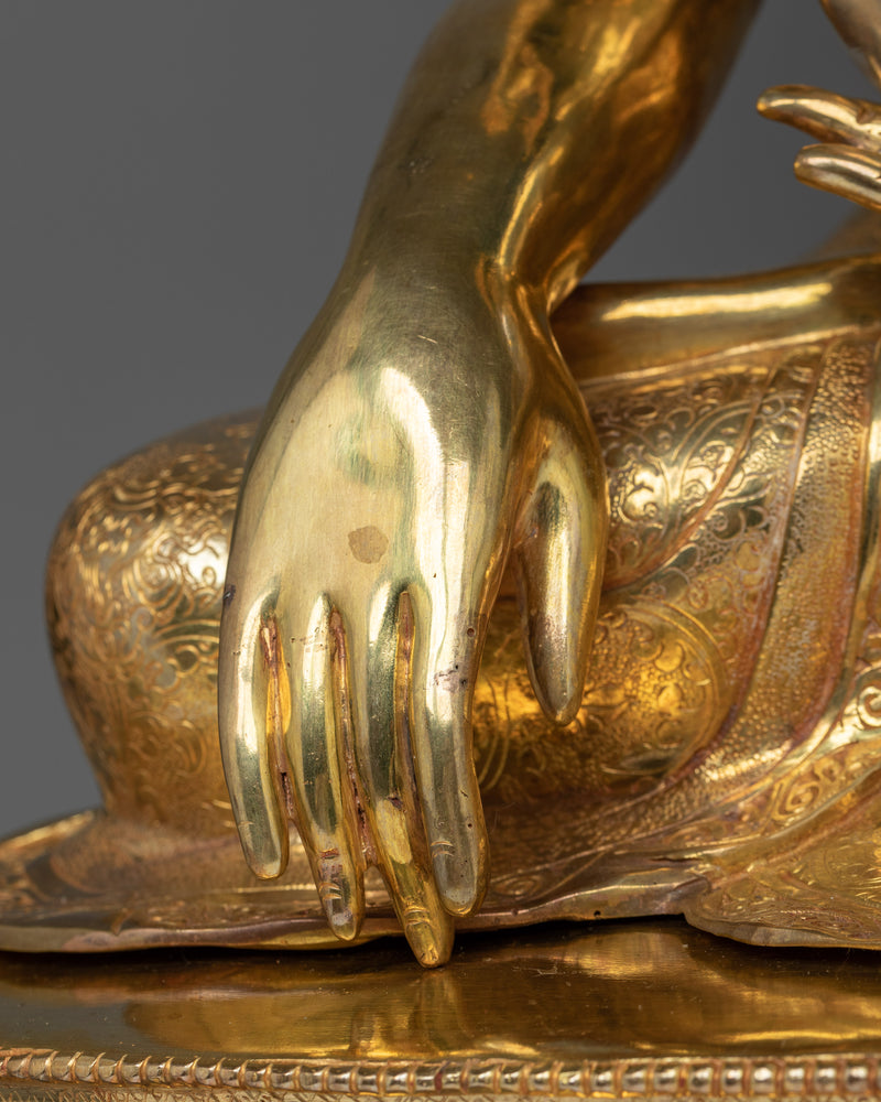 Crown Shakyamuni Buddhah Gold-Gilded Statue | Embodiment of Enlightenment