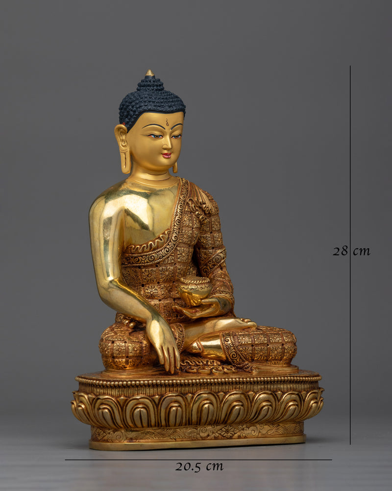 Trio Buddha Set Gold-Gilded Statue | Embodiment of Enlightenment and Healing