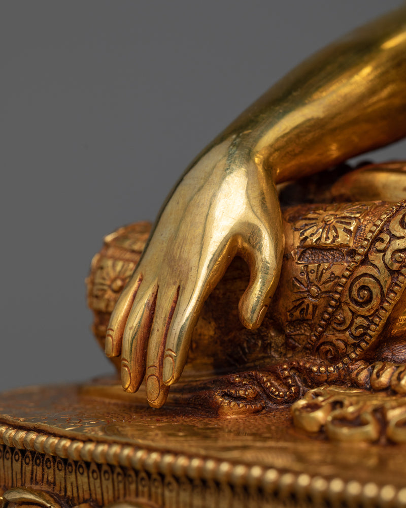 Trio Buddha Set Gold-Gilded Statue | Embodiment of Enlightenment and Healing