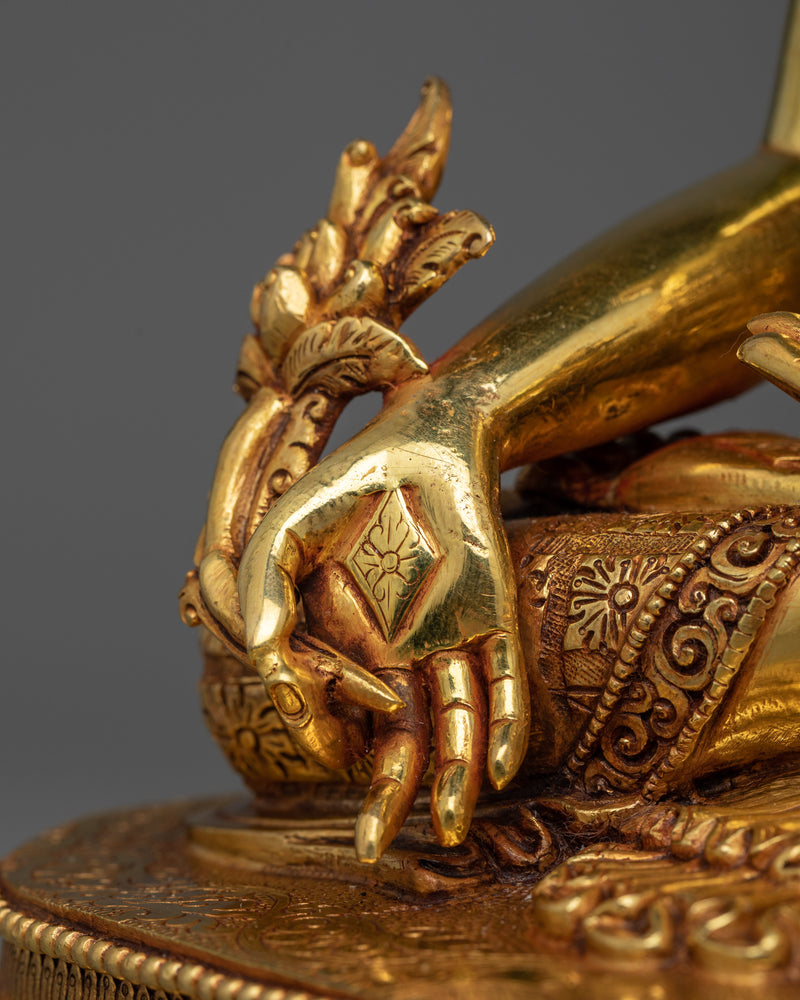 Medicine Buddha Gold-Gilded Statue | Embodiment of Healing and Compassion